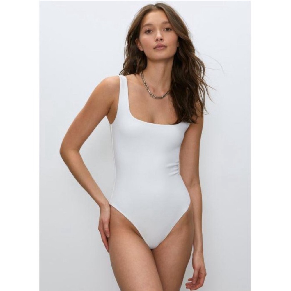 nwot Babaton group grey! soft contour cotton bodysuit xs
